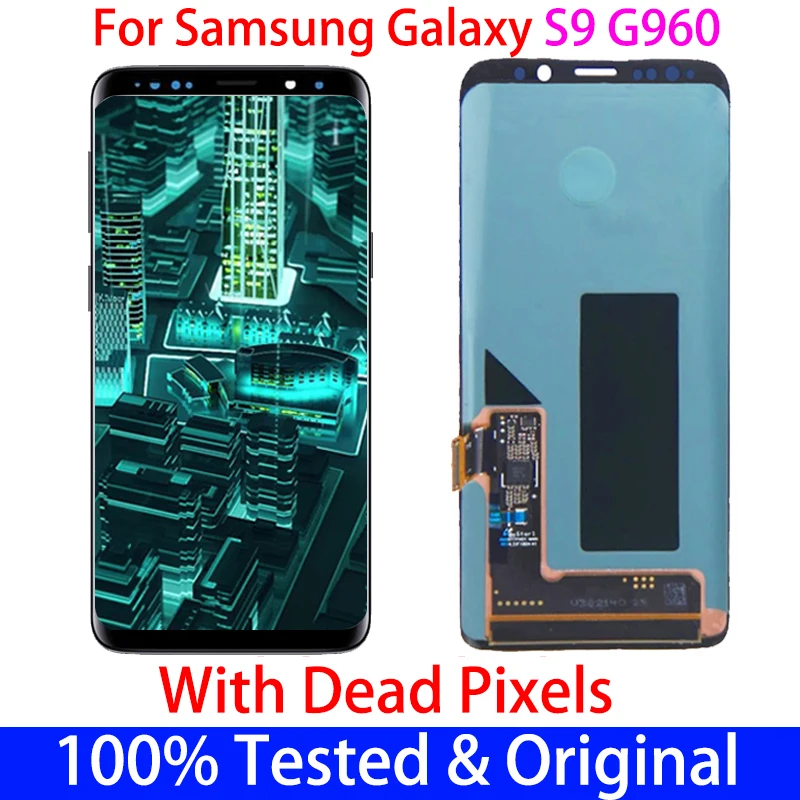 Original With a Big Dot LCD For SAMSUNG Galaxy S9 G960 SM-G9600 G960F Display Touch Screen Assembly Parts replacement Frame | Мобильные