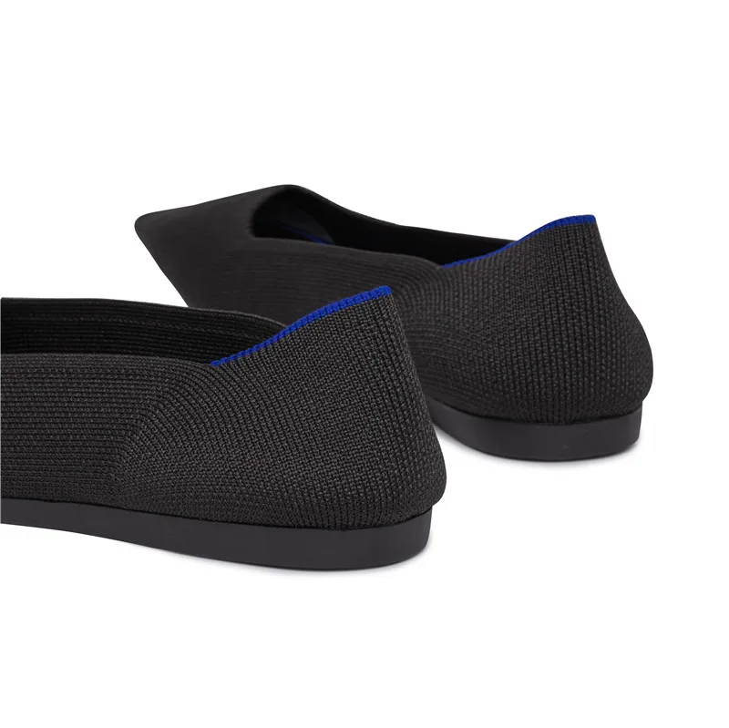 Maggie's Walker Women Spring Pointed-toe Slip-on Woven Shoes Knitted Washable Flats Size 35~40 5