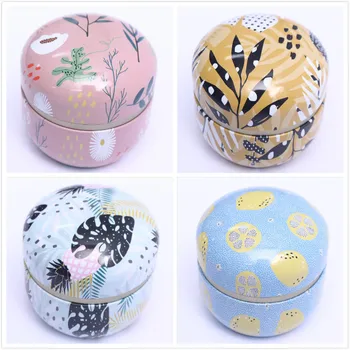 

New Double Layer Flower Tea Candy Box Jar Storage Holder Sweetmeats Candies Cans Teaware Round Tin Containers Storage Box