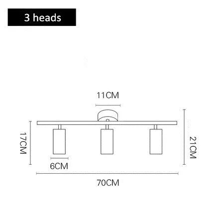 3 heads Современный потолочный светильник для гостиной, скандинавский поворотный светодиодный потолочный светильник для магазина, точечные потолочные светильники для кухни, лампа GU10 - Цвет корпуса: 3 heads