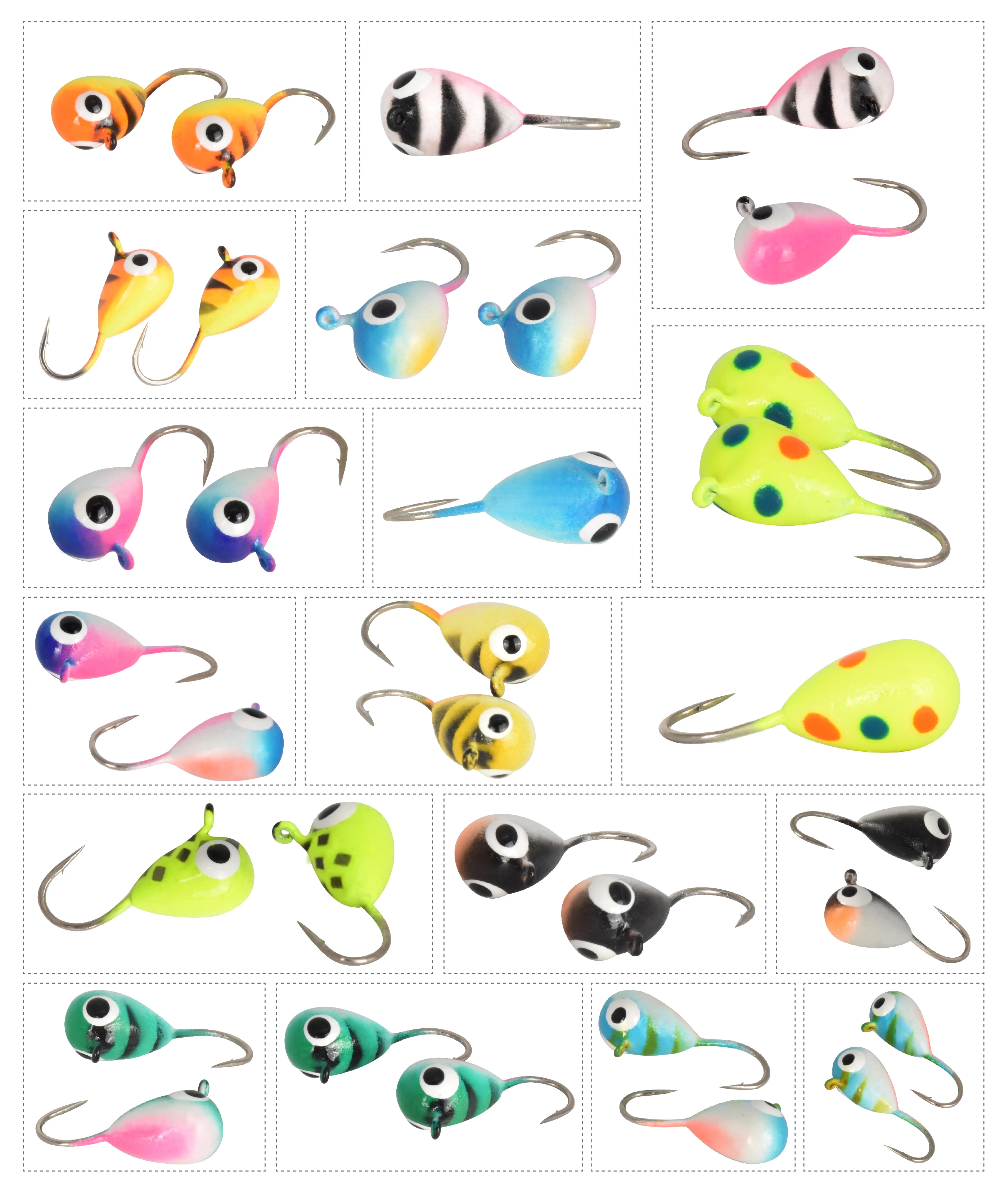 MUUNN 10pc 0.5g-1.85g Multicolor Glow Tungsten Ice Fishing Jig Head,3.2mm/4mm/5mm,Hayabusa Hook Winter Ice Fishing Bait