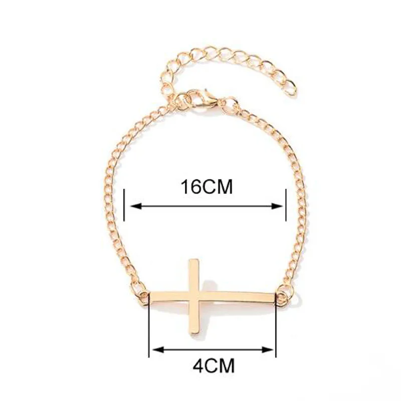 Крест Подвески регулируемый браслет 2019 простая металлическая браслеты для