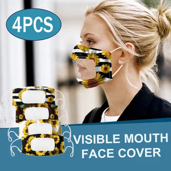 

Mascarilla Mask Masque Adults 4pcs Smile Communicator Face Mask With Clear Mouth Expression Lip Reading Mask Maseczka Ochronna