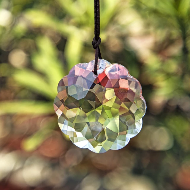 H&D 45 Mm Crystal Mandala Prism Suncatcher Ablakokhoz, Kültéri Beltéri Függő Dísz, Szivárványkészítő Ajándék Anyának, Nagymamának, Barátoknak