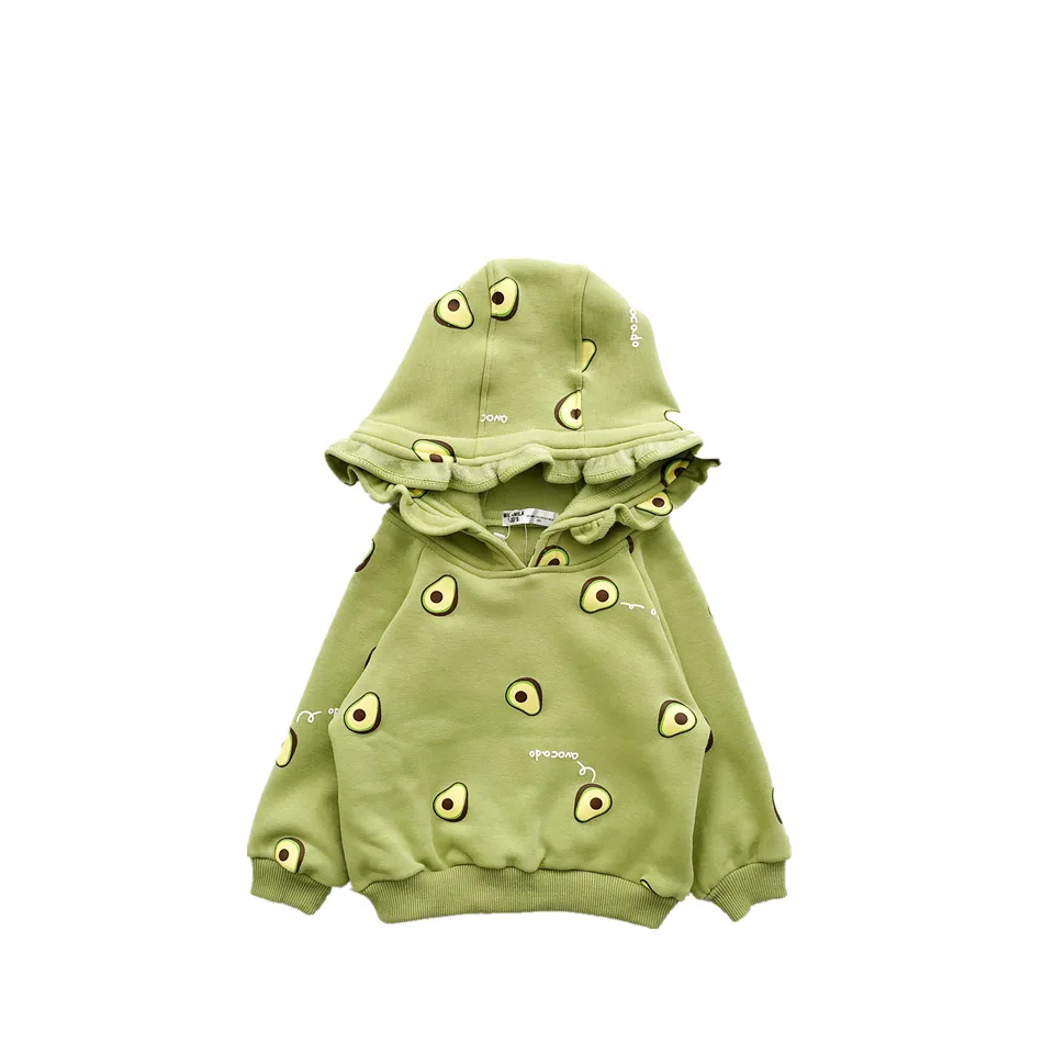 Tonytaobaby/осенне-зимняя одежда; Новинка; детская одежда для мальчиков и девочек; Милая Детская толстовка с капюшоном с принтом авокадо и томатов