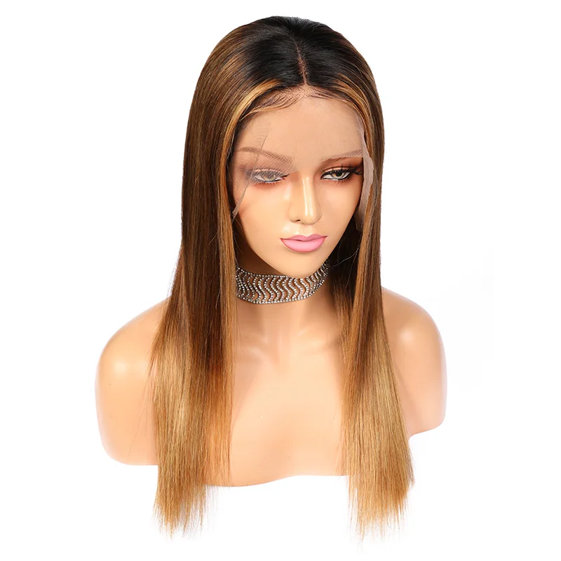 Addbeauty парики из натуральных волос на кружевной основе бразильские волосы Remy 13x4& 13x6 парики из натуральных волос 370 парики из искусственных волос - Цвет: T1B/4/27