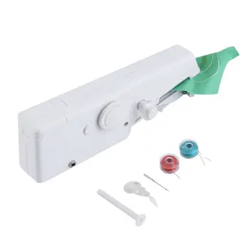 

Mini Hand Portable Sewing Machine Handy Stitch Needlework Cordless Clothes Fabrics Household Electric Sewing Machine Stitch Set