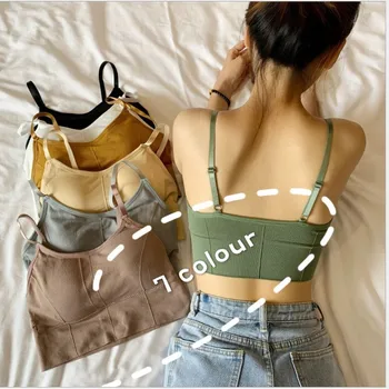 

Seamless Wrap Chest Bottom Anti Walk Women's Adjustable Back Suspender Bra