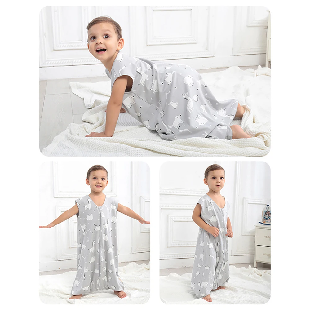 Sleeping Bags For Baby 2-5Years Summer Thin 0.5Tog Kids Play In Room Sleeveless Split-Leg One-Piece Boys Girls Baby Sleepwear