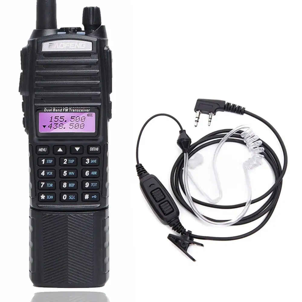 add ac headset BaoFeng UV-82T трехдиапазонный 136-174 МГц 220-260 МГц 400-520 МГц Walkie Talkie ham двухстороннее портативное радио UV-82 uv82 - Цвет: add ac headset