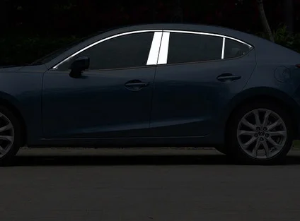 Накладки на окна автомобиля из нержавеющей стали для mazda 3 axela 2013 3rd bm аксессуары - Название цвета: 10 pcs trims
