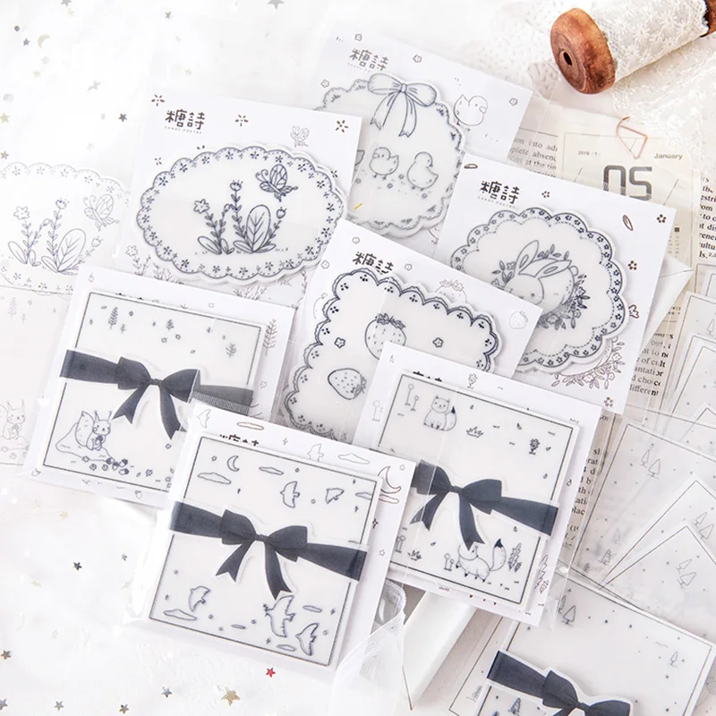 

30 pcs Creative Sulfuric acid paper Memo Pad N Times Sticky Notes Memo Notepad Bookmark Gift Stationery School Office Supply