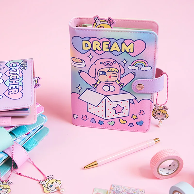 

Lollipop Girl Journal Notebook DIY Cute Girl A6 Binder Agenda Planner Notebook Hand account Office Accessories Korean Supplier