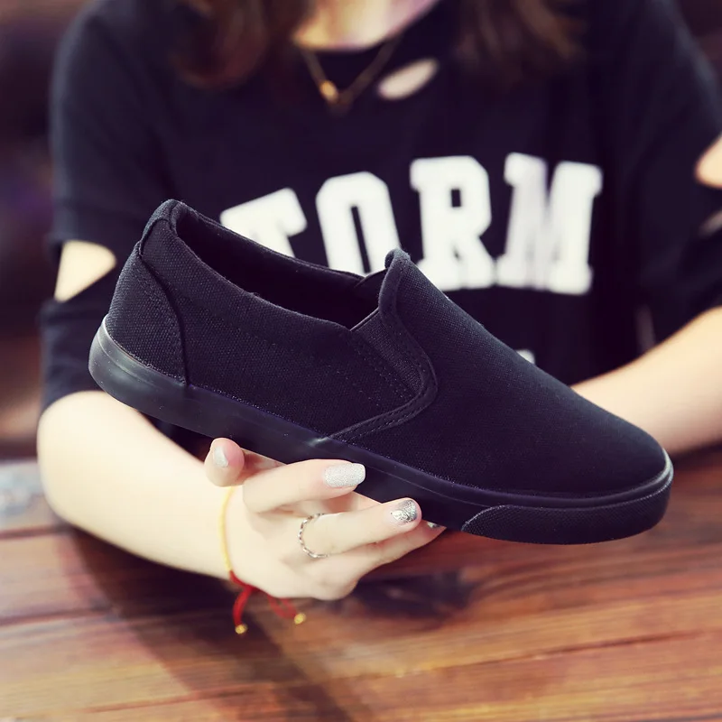 

Candy Color Women's canvas shoes 2019 New Autumn Breathable Slip-On low to help casual girls shoes eur35-40