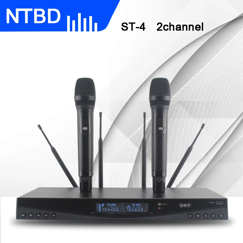 Профессиональная Беспроводная микрофонная система с двумя беспроводными