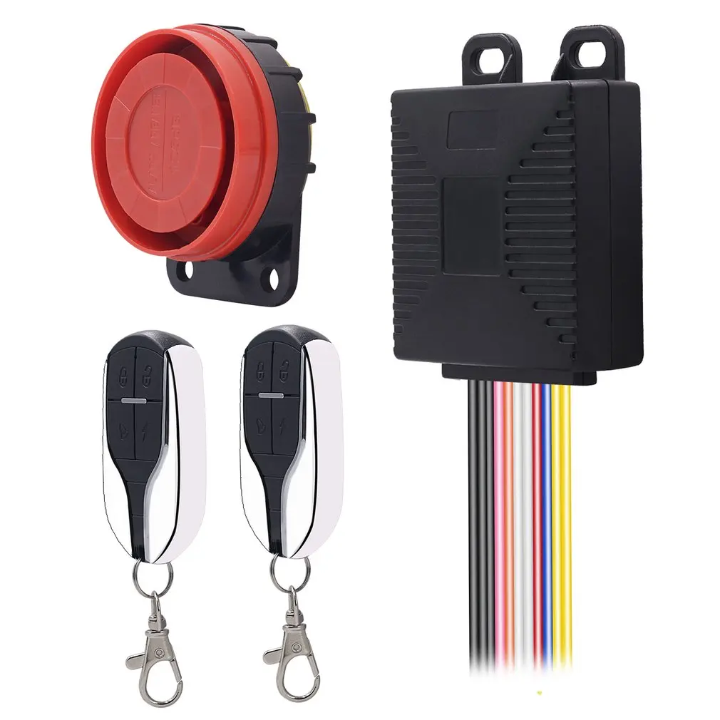 

Universal Motorcycle Scooter Anti-theft Security Alarm System Alarming Sirens with Engine Start Remote Control Key