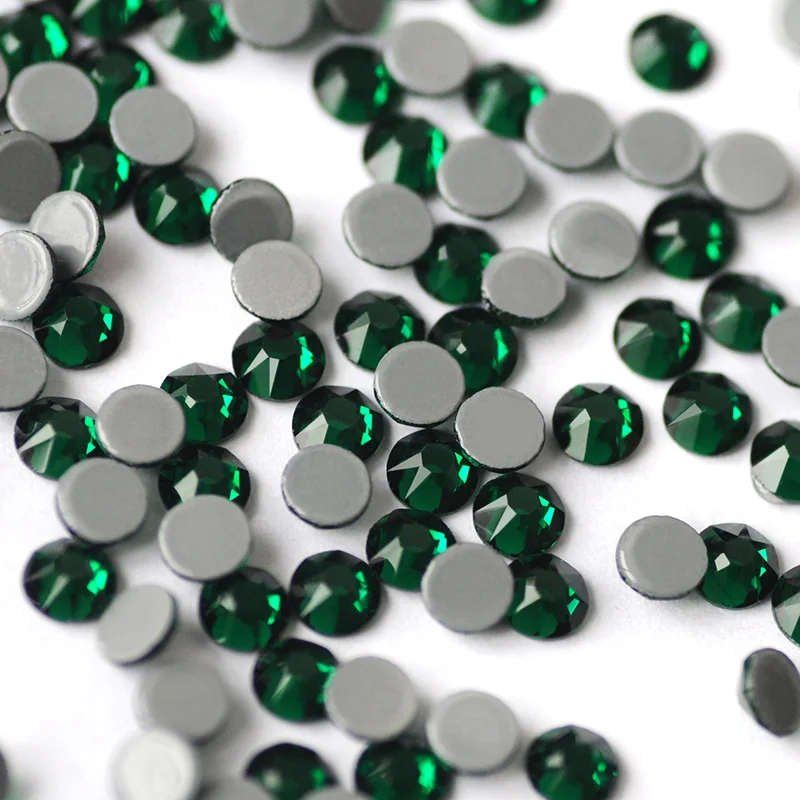YANRUO 2088HF All Sizes Emerald Flat Back Strass Hotfix Rhinestones Glass DIY Iron On Hot Fix Crystals For Decoration