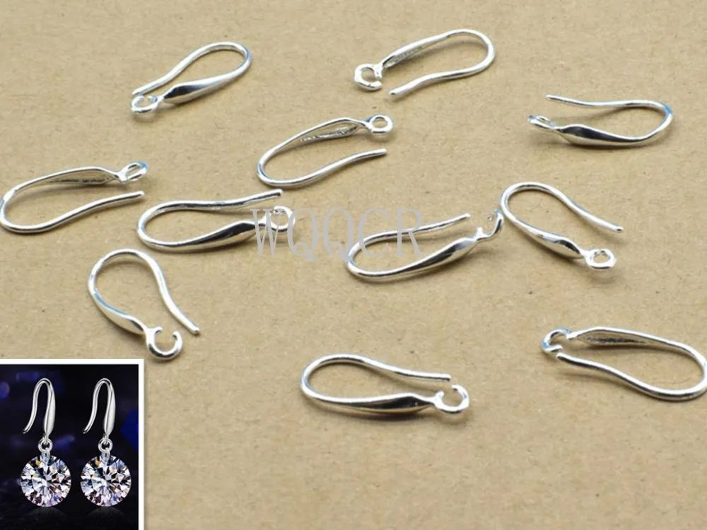 

50PCS Fine Jewellery Components Genuine 925 Sterling Silver Handmade Beadings Findings Earring Hooks Leverback Earwire Fittings