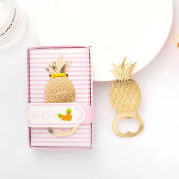 

10pcs Gold Pineapple pattern Bottle Opener Creative Souvenir Gift Wedding Return Gifts for Guests Wedding & Engagement Supplies