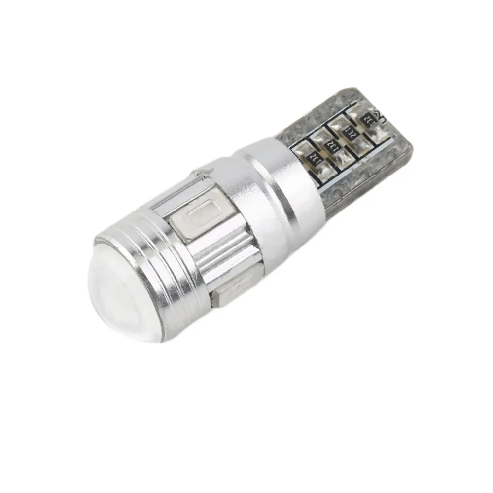 10X T10 501 W5W Автомобильная лампочка Sidelight без ошибок Canbus 6SMD светодиодный ксенон желтый встроенный резистор для предотвращения повторного мерцания