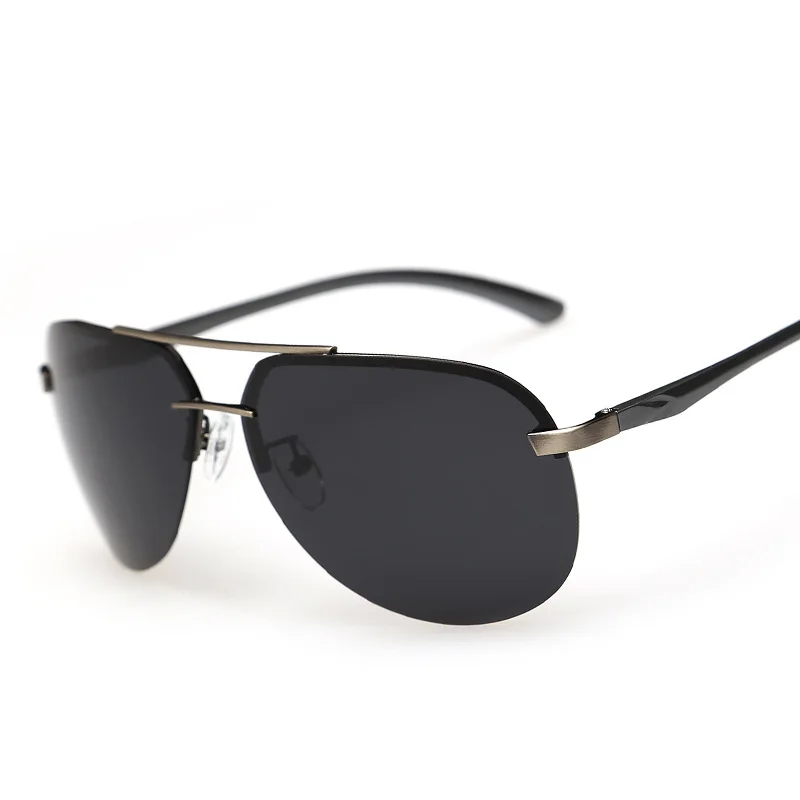 Мужские поляризованные солнцезащитные очки из металлического сплава для вождения UV400 полуоправы очки защитные очки - Название цвета: A
