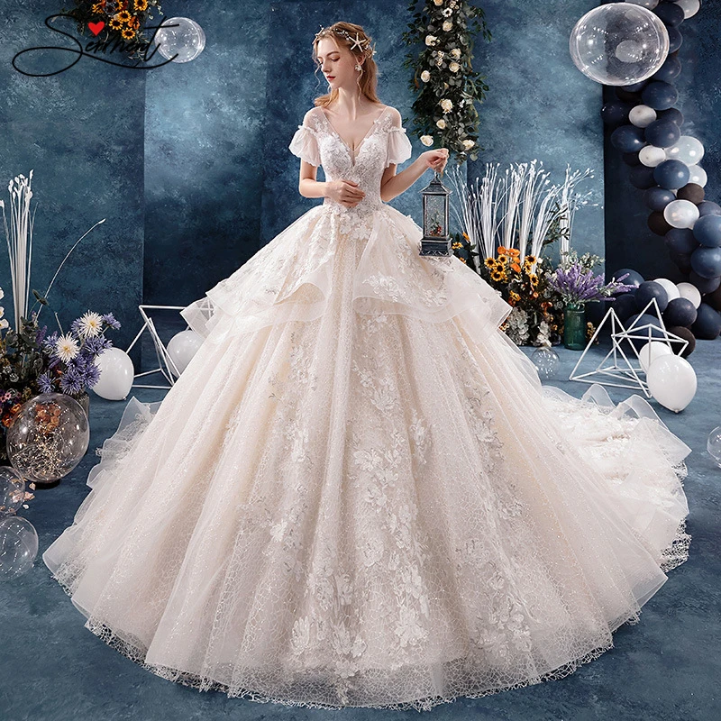 Роскошное Свадебное платье SERMENT, дизайн Tieded, 100 см хвост, подходит для весенней и осенней свадьбы, на заказ, большой размер