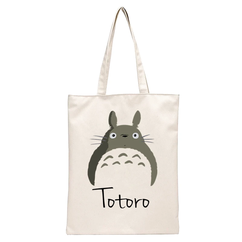 Spirited Away Faceless  Print Reusable Shopping Bag Women Canvas Tote Bags Printing Eco Bag Cartoon Shopper Shoulder Bags