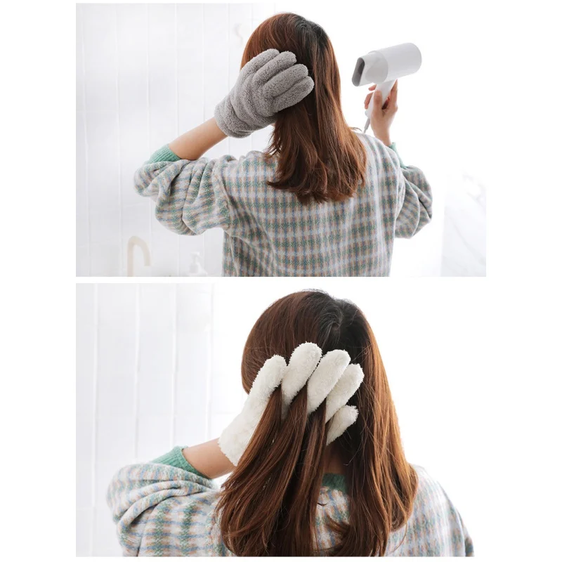 Полотенце для волос из микрофибры перчатки из кораллового флиса быстро сухие перчатки для волос абсорбент полотенца перчатки ультра мягкая перчатка полотенце для девочек женщин