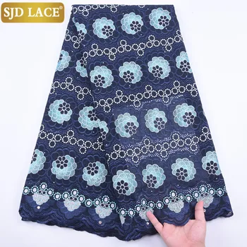 

SJD LACE African Voile Lace Fabric Embroiderey Swiss Cotton Lace Nigerian Dry Laces Fabric For Man Clothes Materials SewingA1938