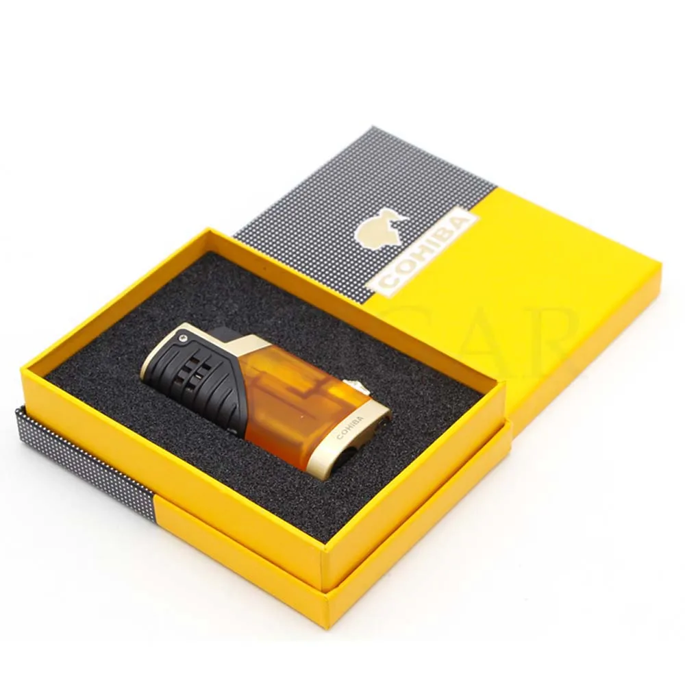 Гаджеты для сигар COHIBA пластиковые зажигалки на Бутане многоразовая Зажигалка