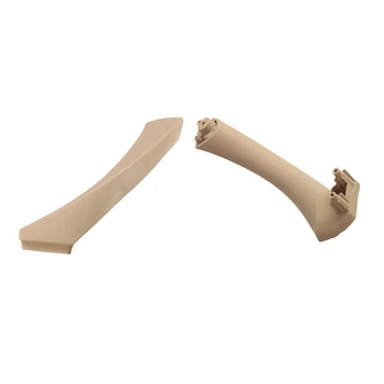 

2Pcs Left / Right Car Inner Door Panel Handle Pull Trim Cover for BMW E90 3-Series Sedan Beige