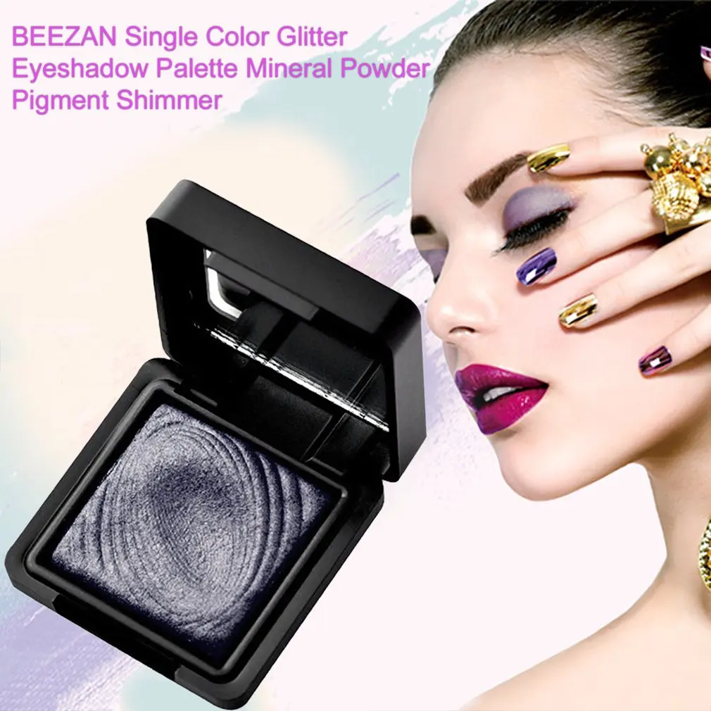 

BEEZAN Single Color Glitter Eyeshadow Palette Waterproof Mineral Powder Makeup Eye Shadow Pigment Shimmer Long Lasting