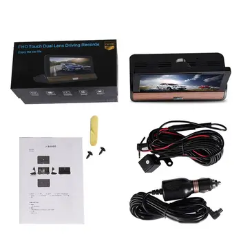

7 Inches IPS 1080P Car Night Vision Driving Recorder Cycle Recording Motion Detection Gravity Sensor Dual Camera Video