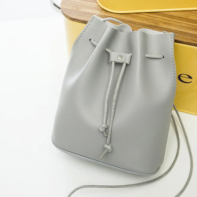 

2018 Korean-style New Style Simple Drawstring Bag Mini Bucket Bag Oblique Bag Baida Capacity Candy Shoulder Bag