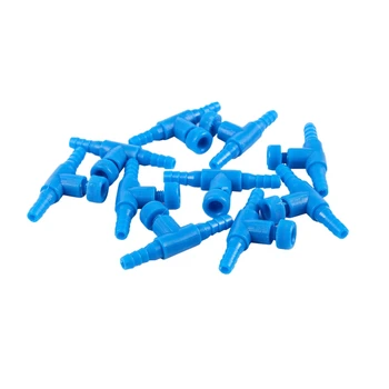 

NEW-10 Pieces Plastic Aquarium Fish Tank 2 Way Air Pump Control Valves, Blue
