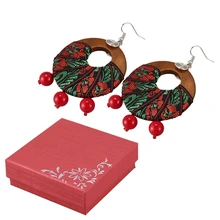 Этнические Стильные Ювелирные серьги Ретро ручной работы серьги из ткани преувеличенные деревянные серьги Оригинальные ювелирные изделия