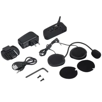 

Professional V6 Motorcycle Helmet Intercom EU/US Plug 6 Riders 1200M Bluetooth Intercom Headset Walkie Talkie BT Interphone