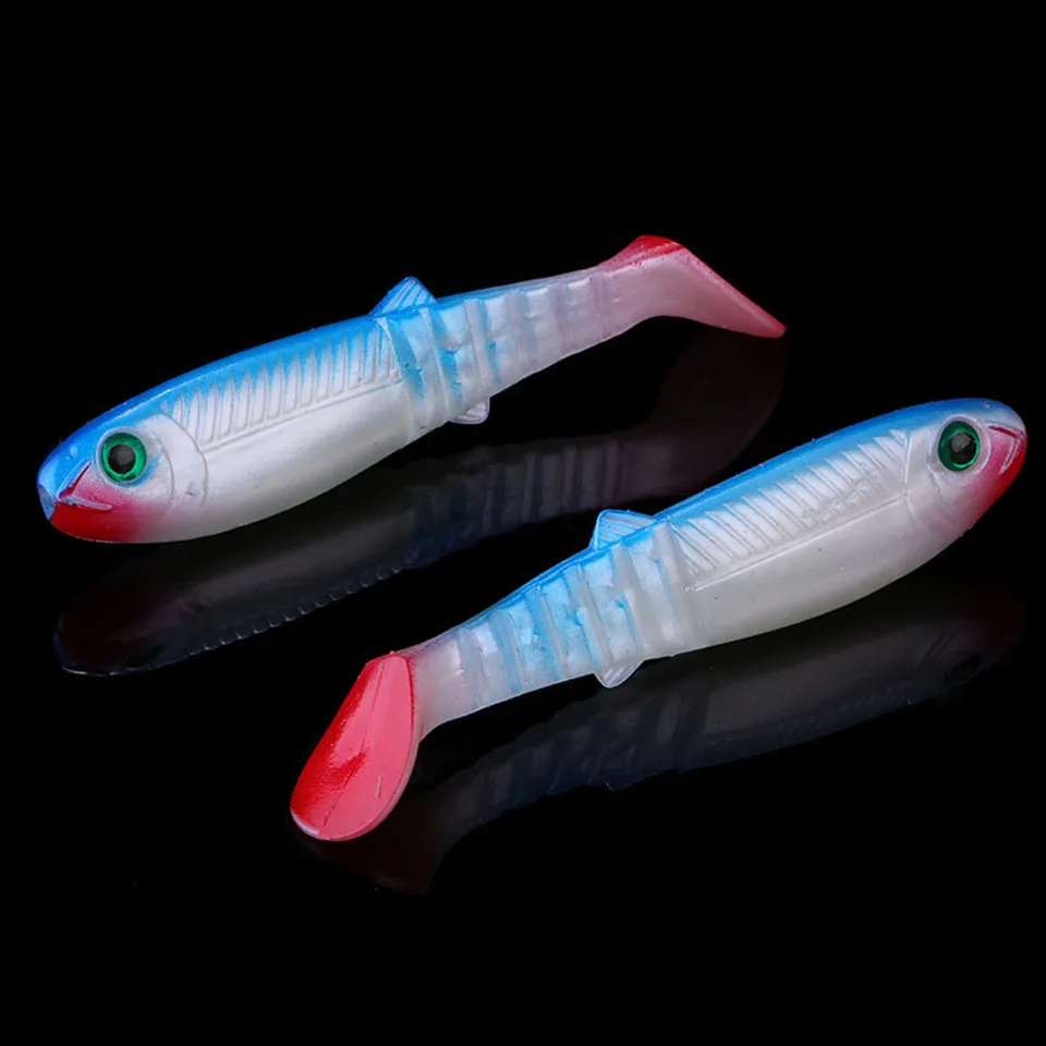 WALK FISH 4 шт./лот Cannibal Baits 80 мм 5,7 г искусственные мягкие рыболовные приманки-Воблеры мягкие приманки для рыбалки силиконовые Shad Worm Bait - Цвет: D 4