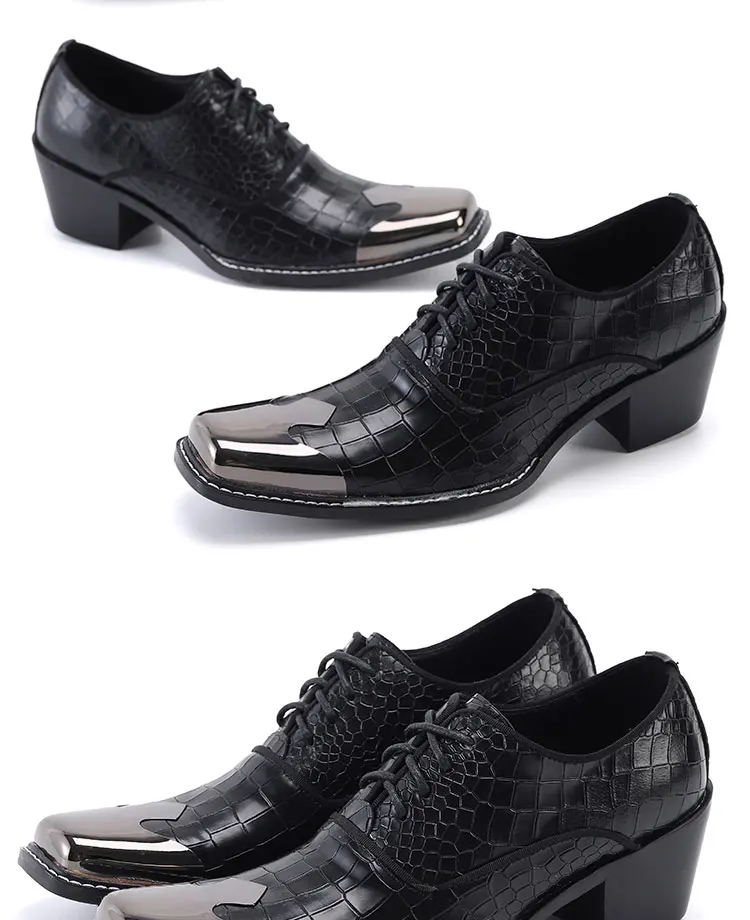 Herrenschuhe aus echtem Leder mit hohem Absatz, die die Körpergröße optisch erhöhen, luxuriöse Business-Casual-Schuhe für Frühling, Bankette, gesellschaftliche Anlässe und Hochzeiten. – Detail 29