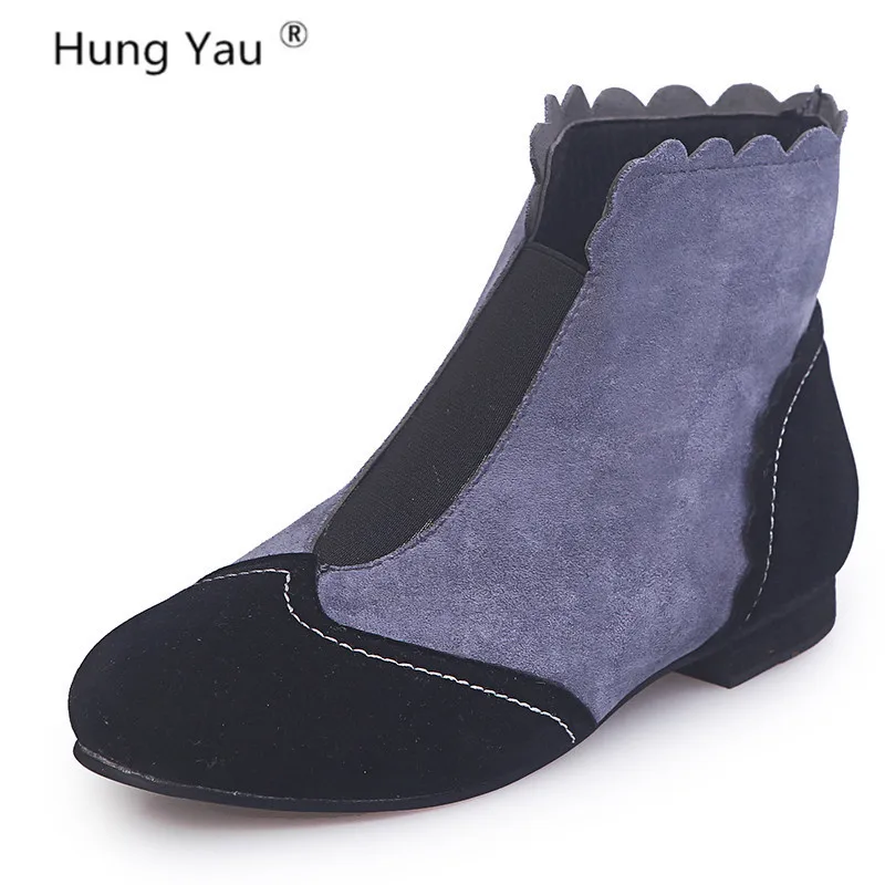 

Women Thick Heel Ankle Red Chunky Boots Medium Women Fashion Autumn Winter Pointed Toe Lace Leather Zipper Boots Plus Size 35-43