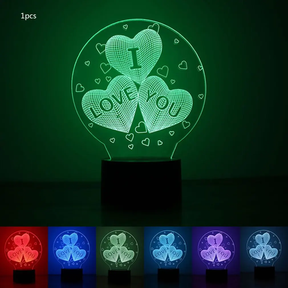 

Colorful 3D Night Light Love you Night Light Eye Care LED Light Bedside Night Lamp Home Decoration Birthday Gift