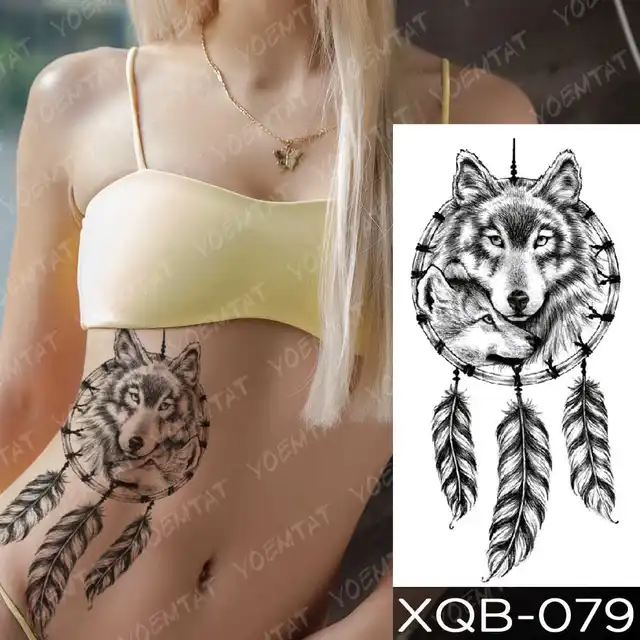 Dragon Wolf Tiger Animal Waterproof Temporary Tattoo Sticker Man Arm Leg Tato Body Art Fake Tatto Water Transfer Tatoo Women 06-XQB079