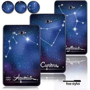 

For Samsung Galaxy Tab A A6 10.1 T580 T585 Anti-fall Hard Shell Tablet Protective Case with Starry Pictures of 12 Constellations