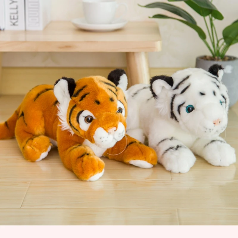 

30-120 cm Lifelike Tiger Leopard Plush Toys Soft Stuffed Animals Simulation White Tiger Jaguar Doll Children Kids Birthday Gifts