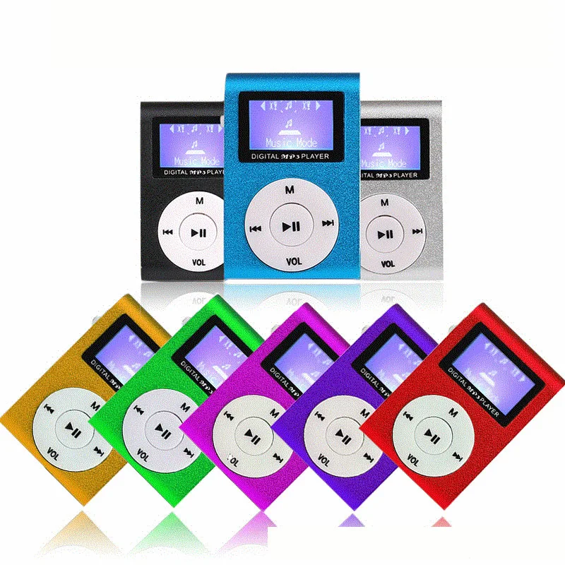 Mini reproductor de MP3 USB con Clip de Metal, pantalla LCD, compatible con 32GB, ranura para tarjeta Micro SD TF, reproductor de música mp3 Digital