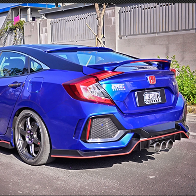 For Honda Civic Spoiler High Quality ABS Material Car Rear Wing Primer