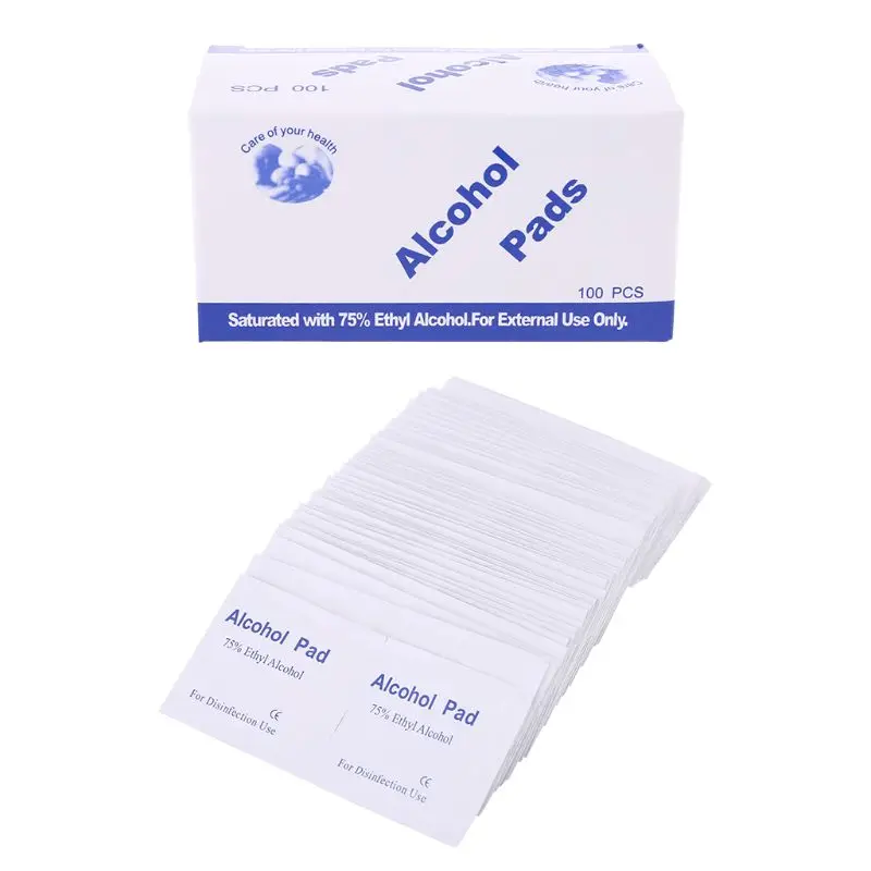 100 Pcs Alcohol Wipe Clean Pad Medical Swab Sachet Antibacterial Tool Cleanser | Красота и здоровье