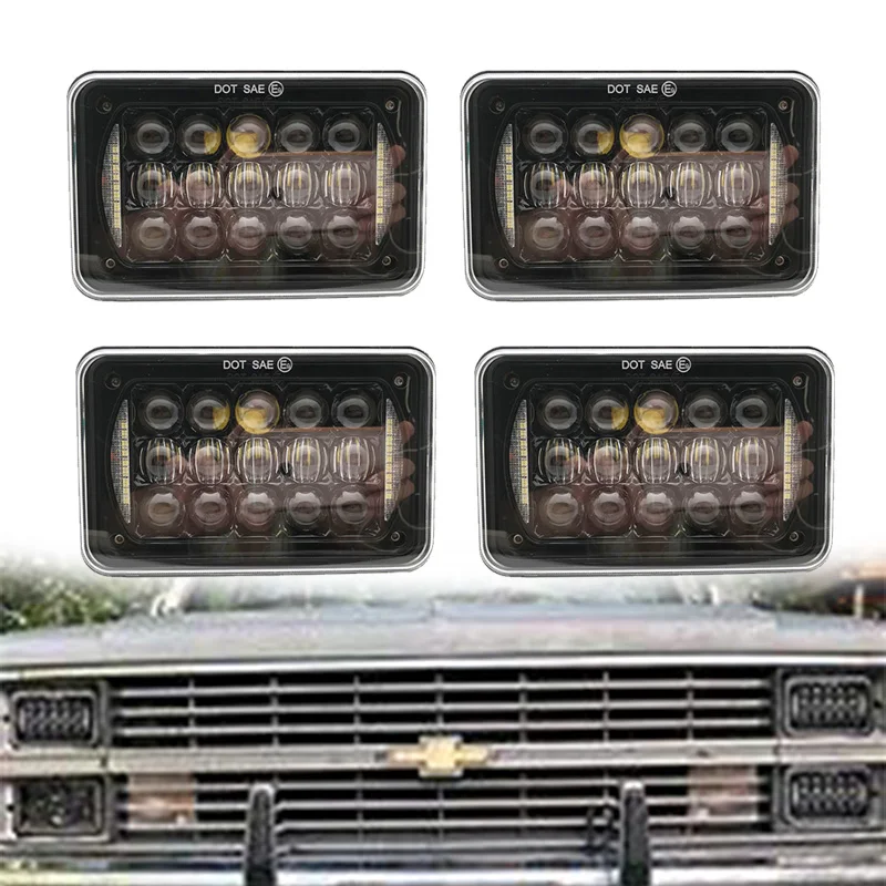 

4x6 Led Headlights Sealed Beam High Low Beam DRL Turn Signal for Kenworth Peterbil Replacement H4651 H4652 H4656 H4666 H6545