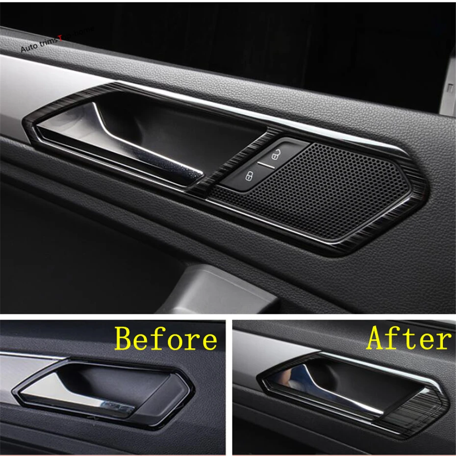 

Yimaautotrims Inner Pull Door Handle Bowl Cover Trim Fit For Volkswagen VW Tiguan 2016 - 2019 Stainless Steel Interior Mouldings