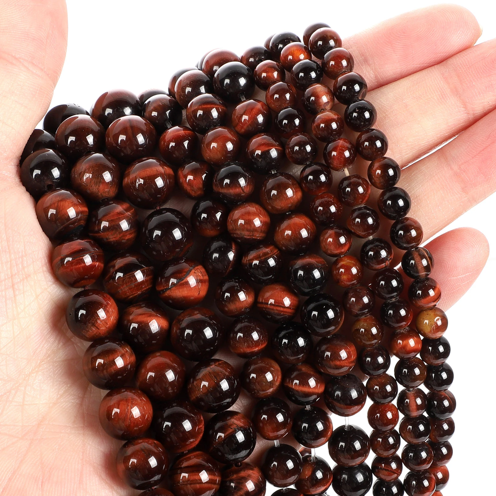 Natural Stone Beads Red Tiger Eye Stone Round Loose Beads For Jewelry  Making Needlework Bracelet Diy 4-12 Mm - Beads - AliExpress